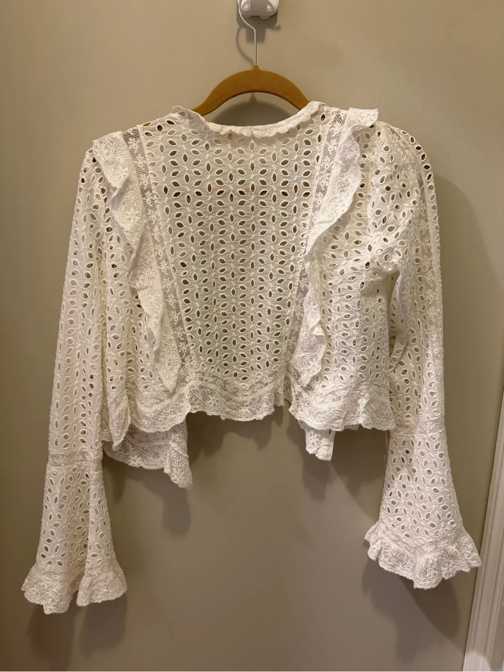Hawthorn Cotton Eyelet Blouse love shank fancy cardigan - Picture 3 of 7